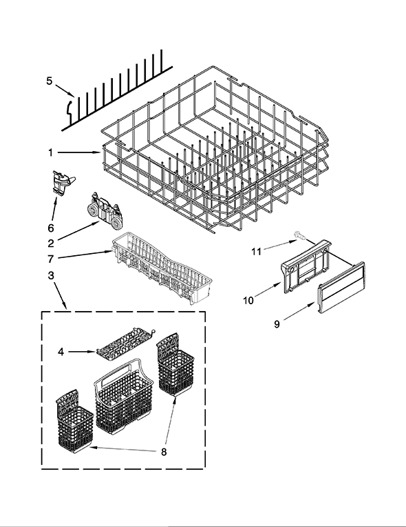 Kenmore ultra wash online dishwasher racks